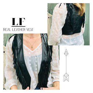 LF Real Leather Fringe Vest